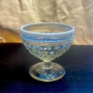 Anchor Hocking Glass Moonstone 3 1/4 Inch Footed Sherbet Dish